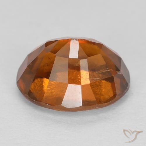 Grenat Hessonite Ambre orange naturelle ovale, 2.42 ct, VS
