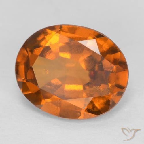 Grenat Hessonite Orange foncé naturelle ovale, 1.84 ct, VS