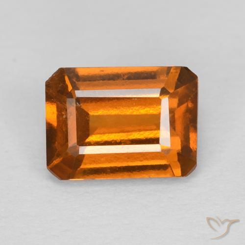 1.18ct Naturel Orange foncé Grenat Hessonite, Taille émeraude, VS