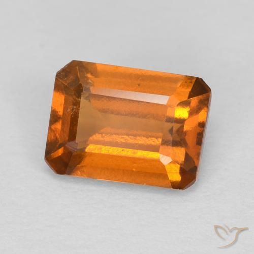 Grenat Hessonite Orange foncé naturelle Octogone / coupe Émeraude, 1.18 ct, VS