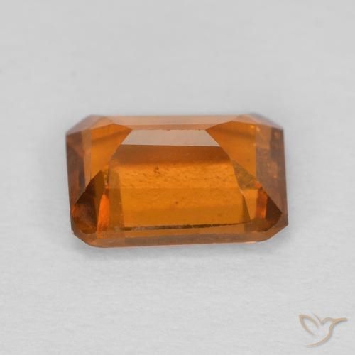 Grenat Hessonite Orange foncé naturelle Octogone / coupe Émeraude, 1.18 ct, VS
