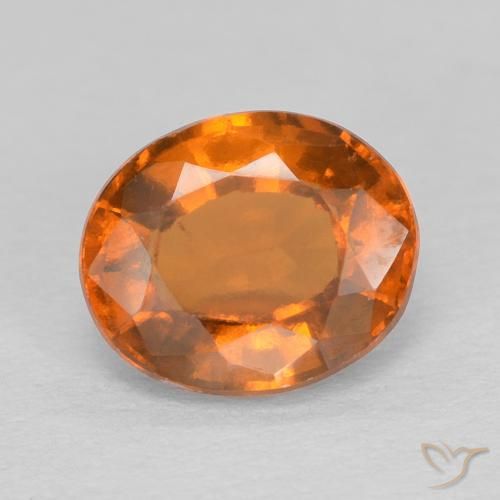 Grenat Hessonite Orange foncé naturelle ovale, 1.52 ct, VVS-VS