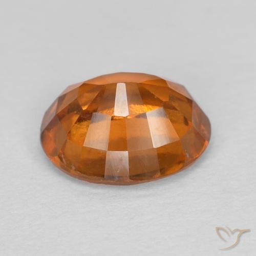 Grenat Hessonite Orange foncé naturelle ovale, 1.52 ct, VVS-VS