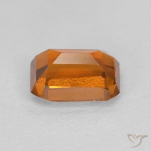 Grenat Hessonite Medium Dark-Orange naturelle Octogone / coupe Émeraude, 1.17 ct, VVS-VS