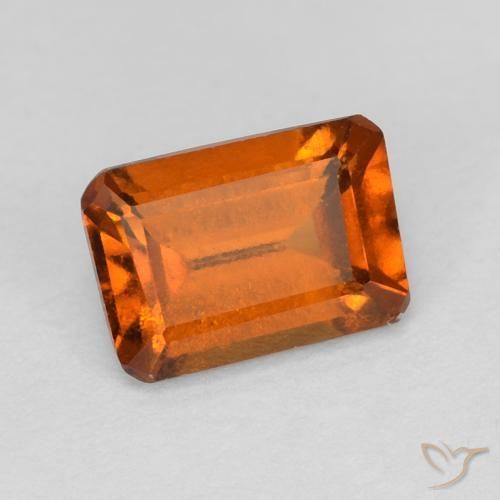 Grenat Hessonite Orange foncé naturelle Octogone / coupe Émeraude, 1.14 ct, VVS-VS