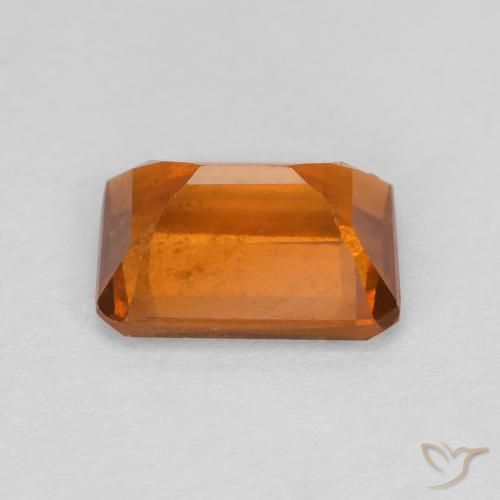 Grenat Hessonite Orange foncé naturelle Octogone / coupe Émeraude, 1.14 ct, VVS-VS