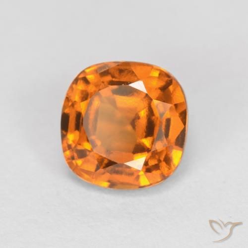 Grenat Hessonite Abricot orange naturelle Coussin, 1.40 ct, VVS-VS