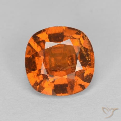1.50ct Naturel Orange foncé Grenat Hessonite, Coussin, VS