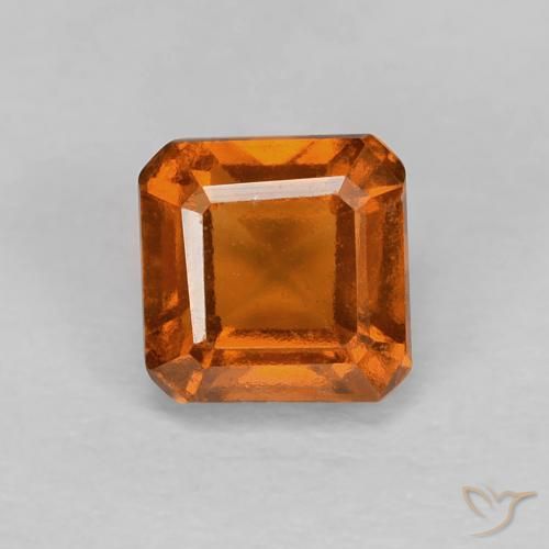 1.00ct Naturel Orange foncé Grenat Hessonite, Taille émeraude, VVS-VS