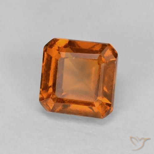Grenat Hessonite Orange foncé naturelle Octogone / coupe Émeraude, 1.00 ct, VVS-VS