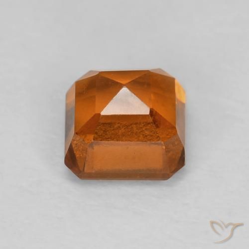 Grenat Hessonite Orange foncé naturelle Octogone / coupe Émeraude, 1.00 ct, VVS-VS
