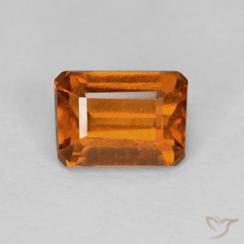 1.25ct Naturel Medium Dark-Orange Grenat Hessonite, Taille émeraude, VVS-VS