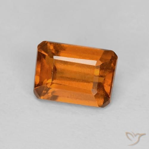 Grenat Hessonite Medium Dark-Orange naturelle Octogone / coupe Émeraude, 1.25 ct, VVS-VS