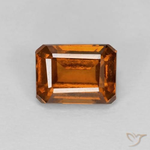 1.41ct Naturel Ambre orange Grenat Hessonite, Taille émeraude, VVS-VS