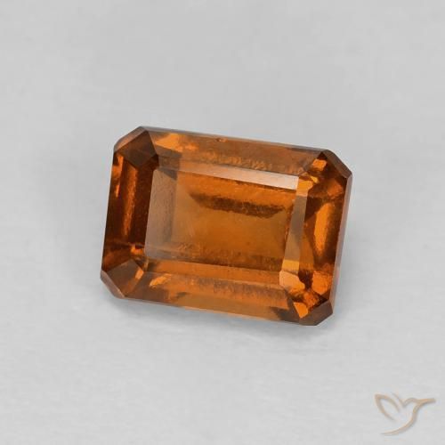 Grenat Hessonite Ambre orange naturelle Octogone / coupe Émeraude, 1.41 ct, VVS-VS