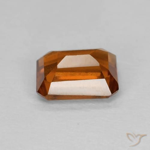 Grenat Hessonite Ambre orange naturelle Octogone / coupe Émeraude, 1.41 ct, VVS-VS