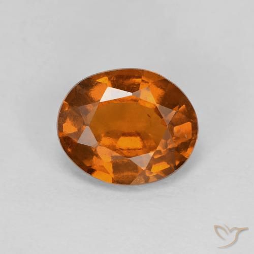 Grenat Hessonite Medium Dark-Orange naturelle ovale, 1.88 ct, VVS-VS