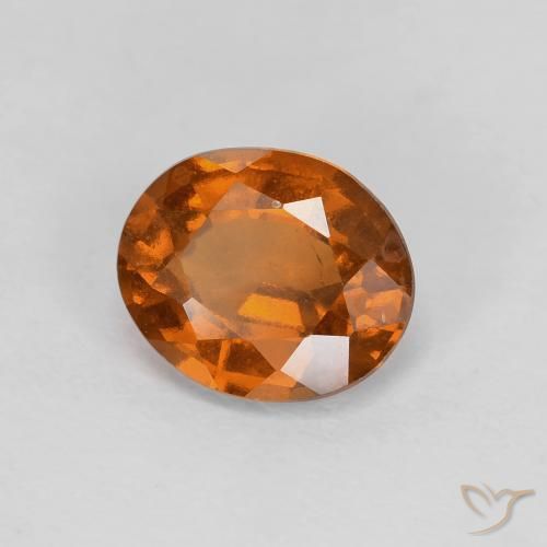 Grenat Hessonite Medium Dark-Orange naturelle ovale, 1.88 ct, VVS-VS