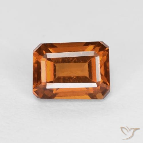 Grenat Hessonite Orange foncé naturelle Octogone / coupe Émeraude, 1.44 ct, VVS-VS