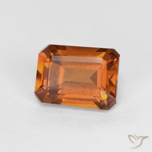 Grenat Hessonite Orange foncé naturelle Octogone / coupe Émeraude, 1.44 ct, VVS-VS