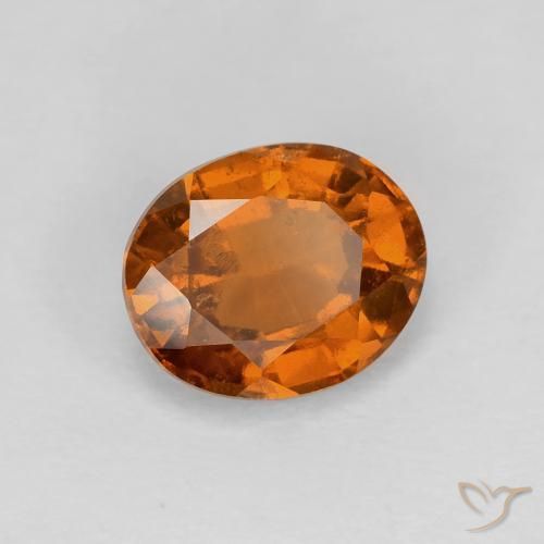 Grenat Hessonite Medium Dark-Orange naturelle ovale, 2.01 ct, VVS-VS