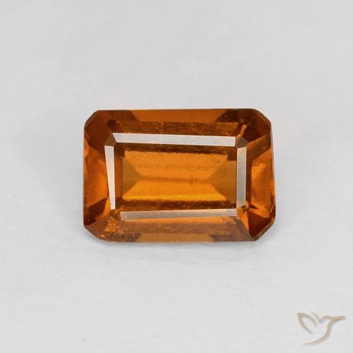 1.06ct Naturel Medium Dark-Orange Grenat Hessonite, Taille émeraude, VVS-VS