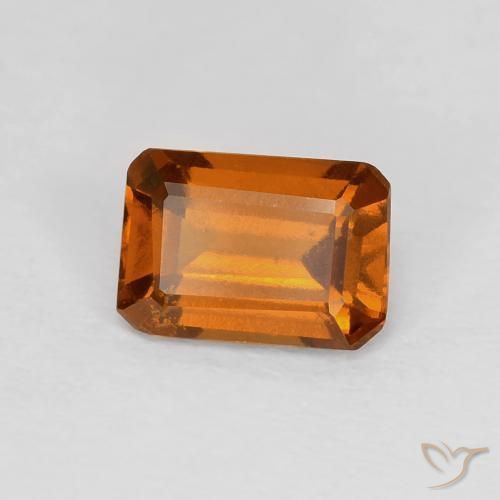 Grenat Hessonite Medium Dark-Orange naturelle Octogone / coupe Émeraude, 1.06 ct, VVS-VS
