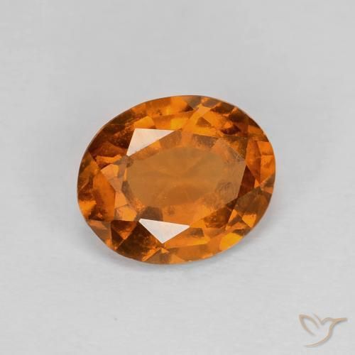 Grenat Hessonite Medium Dark-Orange naturelle ovale, 1.70 ct, VVS-VS