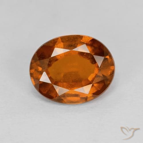 Grenat Hessonite Orange rougeâtre naturelle ovale, 2.02 ct, VVS-VS