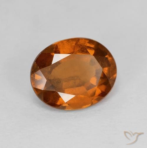Grenat Hessonite Orange rougeâtre naturelle ovale, 2.02 ct, VVS-VS
