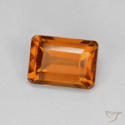 1.41ct Naturel Orange foncé Grenat Hessonite, Taille émeraude, VVS-VS