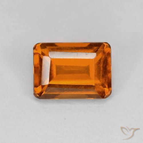 Grenat Hessonite Orange foncé naturelle Octogone / coupe Émeraude, 1.41 ct, VVS-VS