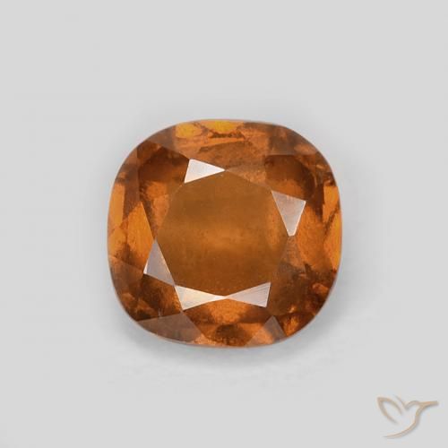 Grenat Hessonite Medium Dark-Orange naturelle Coussin, 1.12 ct, VS