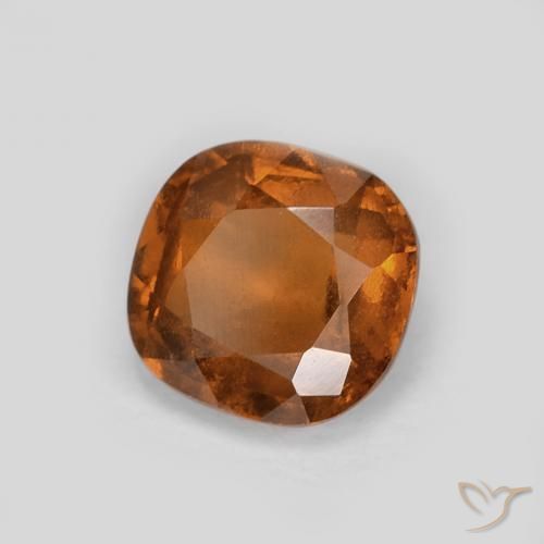 Grenat Hessonite Medium Dark-Orange naturelle Coussin, 1.12 ct, VS