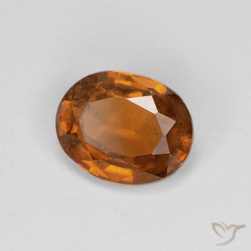 Grenat Hessonite Orange foncé naturelle ovale, 1.29 ct, VS
