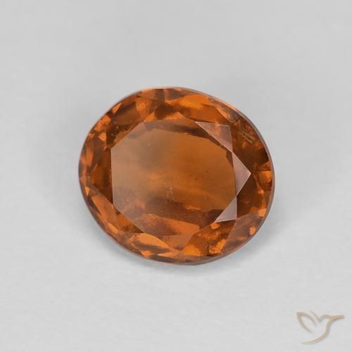 Grenat Hessonite Medium Dark-Orange naturelle ovale, 1.21 ct, VS