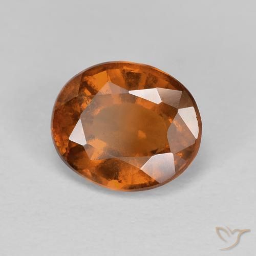 Grenat Hessonite Orange foncé naturelle ovale, 1.87 ct, VS