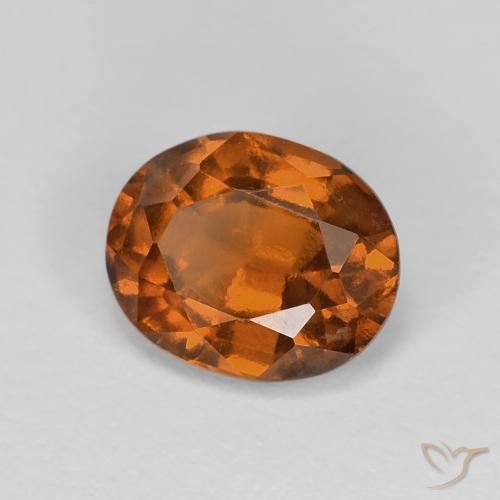 Grenat Hessonite Orange rougeâtre naturelle ovale, 1.21 ct, VS