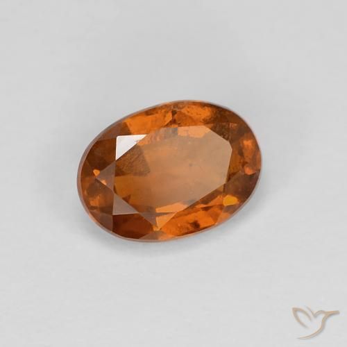 Grenat Hessonite Orange foncé naturelle ovale, 0.95 ct, VS