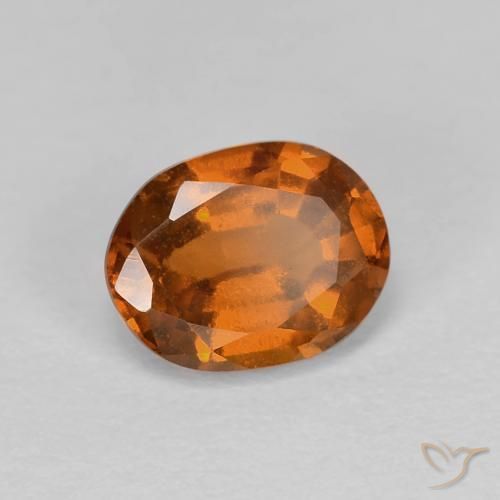 Grenat Hessonite Ambre orange naturelle ovale, 1.15 ct, VS