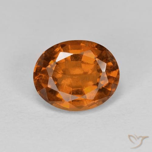 1.74ct Naturel Ambre orange Grenat Hessonite, ovale, VS