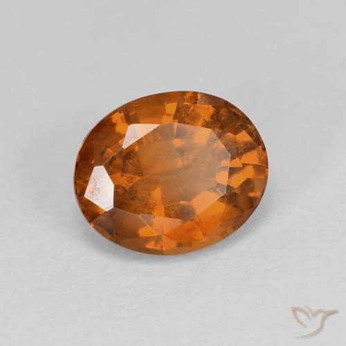 Grenat Hessonite Ambre orange naturelle ovale, 1.74 ct, VS