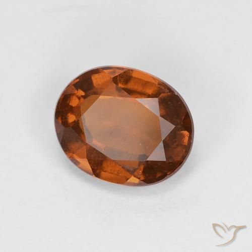 Grenat Hessonite Orange foncé naturelle ovale, 1.56 ct, VS