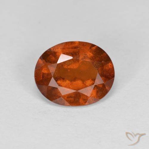 Grenat Hessonite Ambre orange naturelle ovale, 1.02 ct, VS