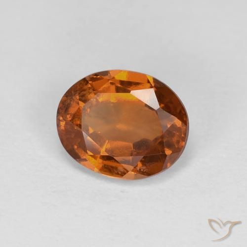 Grenat Hessonite Medium Dark-Orange naturelle ovale, 1.19 ct, VS