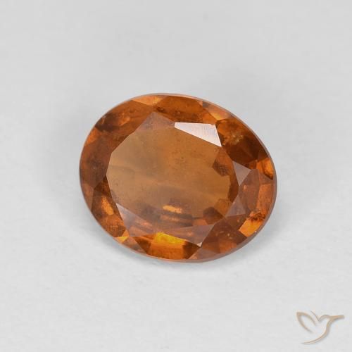 Grenat Hessonite Orange foncé naturelle ovale, 1.29 ct, VS