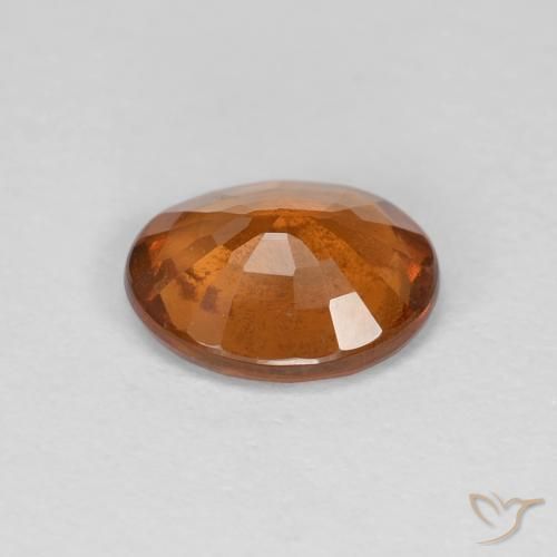 Grenat Hessonite Orange foncé naturelle ovale, 1.29 ct, VS