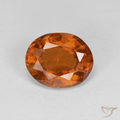 Grenat Hessonite Orange foncé naturelle ovale, 1.83 ct, VS