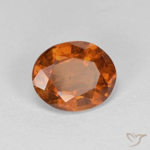 Grenat Hessonite Orange foncé naturelle ovale, 1.83 ct, VS