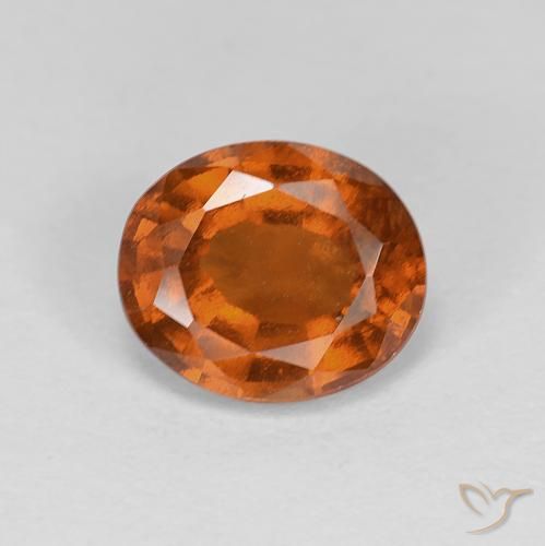 Grenat Hessonite Medium Dark-Orange naturelle ovale, 1.97 ct, VS
